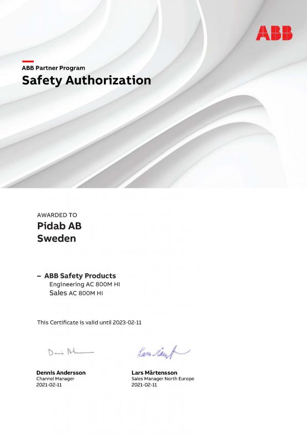 Foeretag Certificate Safety Pidab 210211